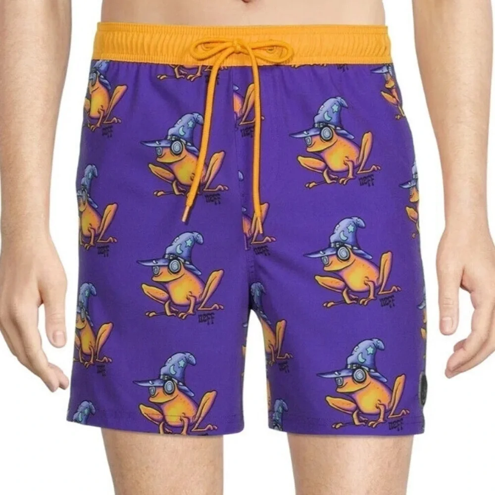 NEFF Men's Frog Magic Graphic Swim Shorts Size XL